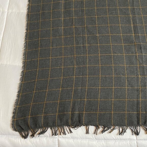 Ikea Varkrage Windowpane Plaid Throw Blanket Lightweight Gray Orange 45" x 65" - Picture 2 of 9